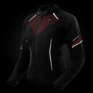 KURTKA MOTOCYKLOWA TEKSTYLNA DAMSKA REBELHORN JAX BLACK RED WXXL