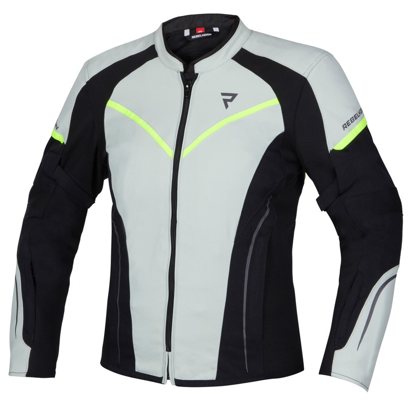KURTKA MOTOCYKLOWA TEKSTYLNA DAMSKA REBELHORN LUNA BLACK ICE FLUO YELLOW WXXS