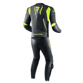 SPODNIE MOTOCYKLOWE SKÓRZANE REBELHORN FIGHTER BLACK FLUO YELLOW 60
