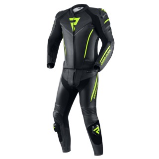 SPODNIE MOTOCYKLOWE SKÓRZANE REBELHORN FIGHTER BLACK FLUO YELLOW 60