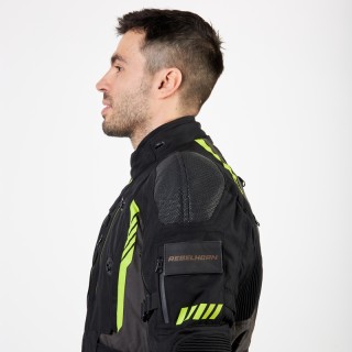 KURTKA MOTOCYKLOWA TEKSTYLNA REBELHORN PATROL BLACK FLUO YELLOW XS