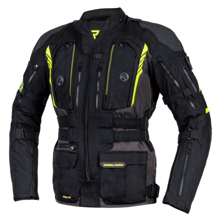 KURTKA MOTOCYKLOWA TEKSTYLNA REBELHORN PATROL BLACK FLUO YELLOW XL