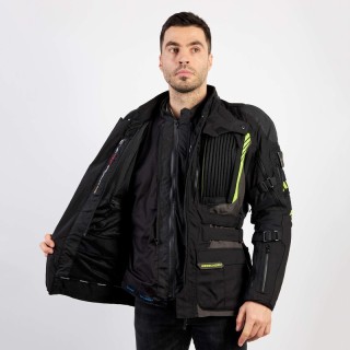 KURTKA MOTOCYKLOWA TEKSTYLNA REBELHORN PATROL BLACK FLUO YELLOW M