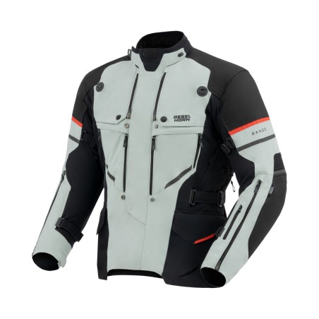 KURTKA MOTOCYKLOWA TEKSTYLNA REBELHORN RANGE GREY BLACK RED M