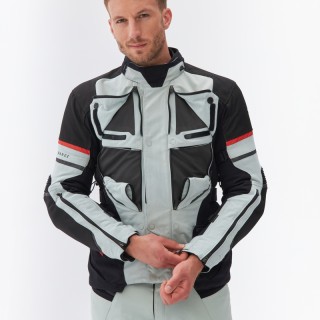 KURTKA MOTOCYKLOWA TEKSTYLNA REBELHORN RANGE GREY BLACK RED XXL