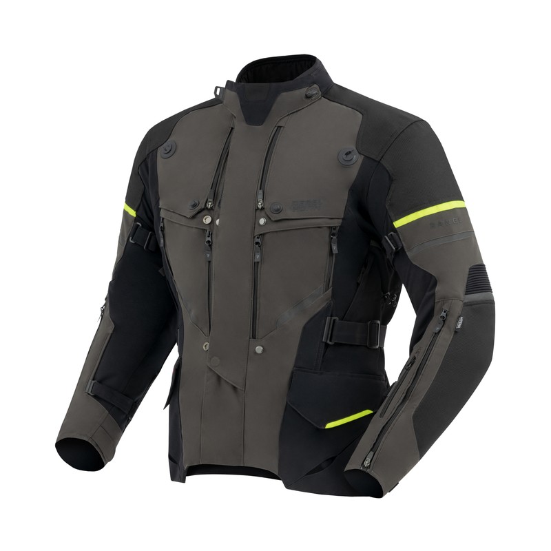KURTKA MOTOCYKLOWA TEKSTYLNA REBELHORN RANGE BLACK DARK GREY FLUO YELLOW S