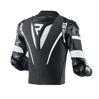 KURTKA MOTOCYKLOWA SKÓRZANA REBELHORN REBEL BLACK WHITE 50