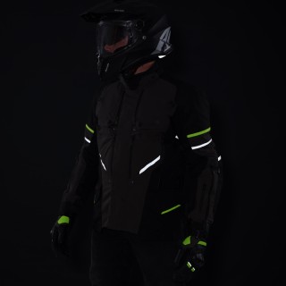 KURTKA MOTOCYKLOWA TEKSTYLNA REBELHORN RANGE BLACK DARK GREY FLUO YELLOW 3XL