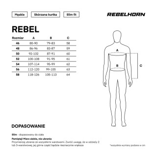 KURTKA MOTOCYKLOWA SKÓRZANA REBELHORN REBEL BLACK WHITE 54