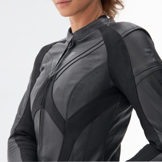 KURTKA MOTOCYKLOWA SKÓRZANA DAMSKA REBELHORN REBEL BLACK W46