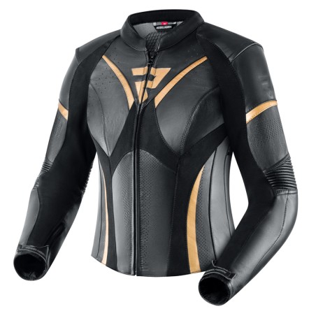 KURTKA MOTOCYKLOWA SKÓRZANA DAMSKA REBELHORN REBEL BLACK GOLD W34