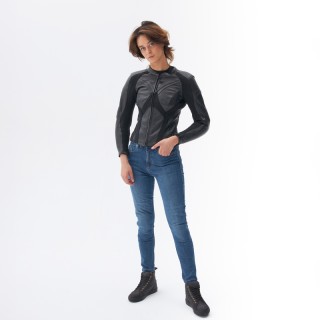 KURTKA MOTOCYKLOWA SKÓRZANA DAMSKA REBELHORN REBEL BLACK W44