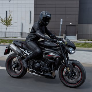 KURTKA MOTOCYKLOWA SKÓRZANA DAMSKA REBELHORN REBEL BLACK W38