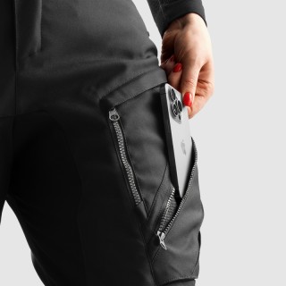 SPODNIE MOTOCYKLOWE TEKSTYLNE DAMSKIE REBELHORN HARDY 3.0 BLACK (KRÓTKA NOGAWKA) S-WS