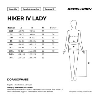 SPODNIE MOTOCYKLOWE TEKSTYLNE DAMSKIE REBELHORN HIKER 4 BLACK (KRÓTKA NOGAWKA) S-WXL