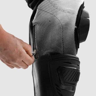 SPODNIE MOTOCYKLOWE SKÓRZANE REBELHORN INFERNO BLACK WHITE 54