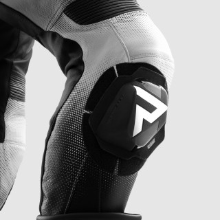 SPODNIE MOTOCYKLOWE SKÓRZANE REBELHORN INFERNO BLACK WHITE 56