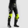 SPODNIE MOTOCYKLOWE SKÓRZANE REBELHORN INFERNO BLACK WHITE FLUO YELLOW 52
