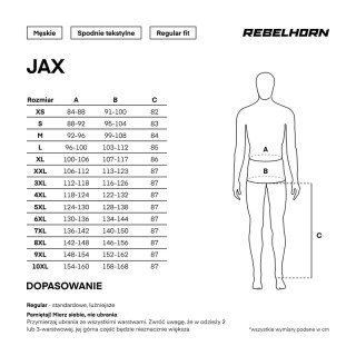 SPODNIE MOTOCYKLOWE TEKSTYLNE REBELHORN JAX BLACK XXL
