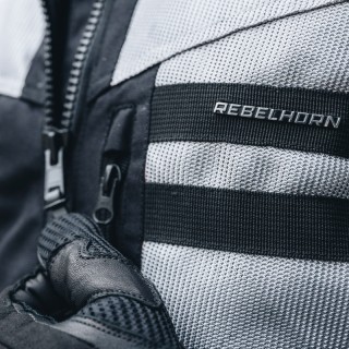 KURTKA MOTOCYKLOWA TEKSTYLNA REBELHORN SCANDAL 2 SILVER BLACK 6XL
