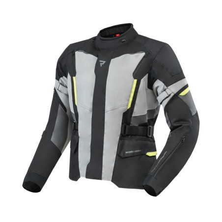 KURTKA MOTOCYKLOWA TEKSTYLNA REBELHORN SCOUT BLACK GREY FLUO YELLOW S