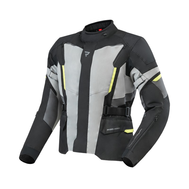 KURTKA MOTOCYKLOWA TEKSTYLNA REBELHORN SCOUT BLACK GREY FLUO YELLOW M