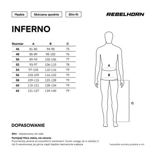 SPODNIE MOTOCYKLOWE SKÓRZANE REBELHORN INFERNO BLACK WHITE FLUO YELLOW 62