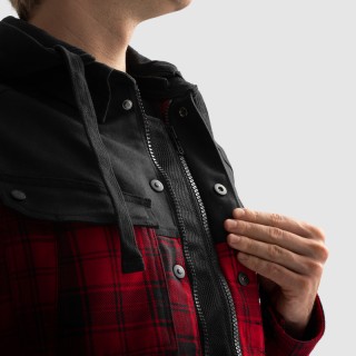 KOSZULA MOTOCYKLOWA REBELHORN SHIFTER BLACK RED 8XL