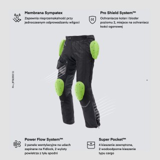 SPODNIE MOTOCYKLOWE TEKSTYLNE REBELHORN RANGE BLACK 5XL