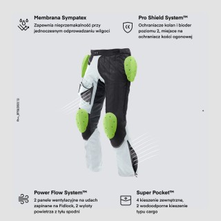 SPODNIE MOTOCYKLOWE TEKSTYLNE REBELHORN RANGE GREY BLACK RED S