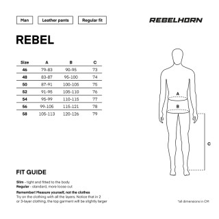 SPODNIE MOTOCYKLOWE SKÓRZANE REBELHORN REBEL BLACK WHITE 58
