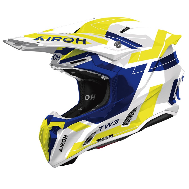 KASK MOTOCYKLOWY AIROH TWIST 3 DYNASTY BLUE YELLOW GLOSS XL