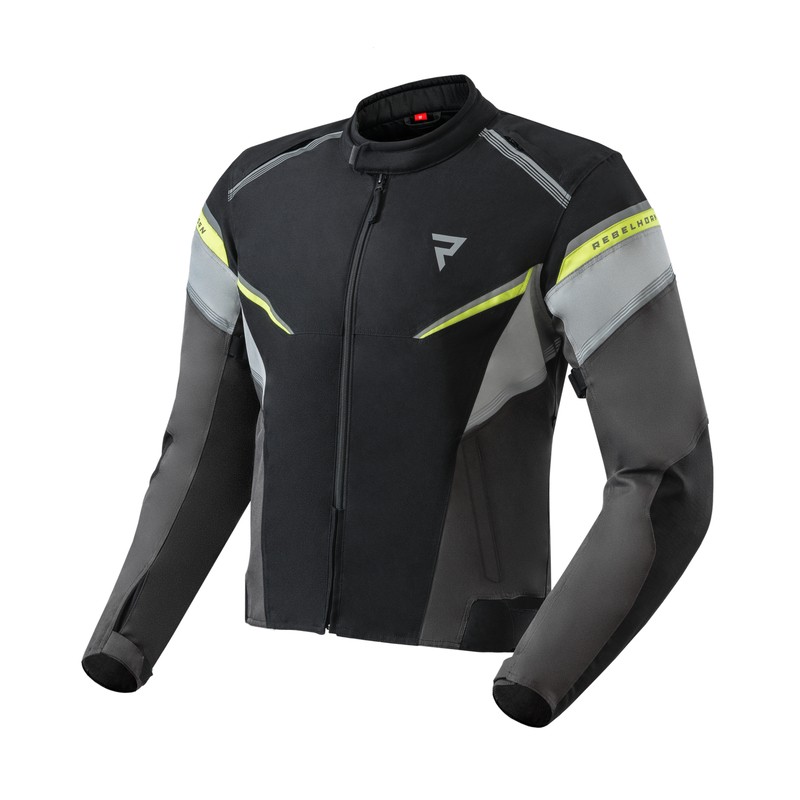 KURTKA MOTOCYKLOWA TEKSTYLNA REBELHORN SPARK BLACK GREY FLUO YELLOW 3XL