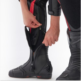 SPODNIE MOTOCYKLOWE SKÓRZANE DAMSKIE REBELHORN REBEL PINK BLACK W36