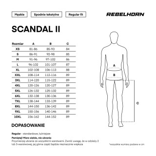 SPODNIE MOTOCYKLOWE TEKSTYLNE REBELHORN SCANDAL 2 BLACK S