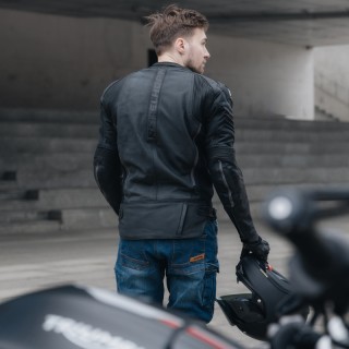 KURTKA MOTOCYKLOWA SKÓRZANA REBELHORN VANDAL BLACK 54