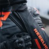 KURTKA MOTOCYKLOWA SKÓRZANA REBELHORN VANDAL BLACK FLUO RED 52