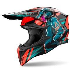 KASK MOTOCYKLOWY AIROH WRAAAP CYBER ORANGE GLOSS M