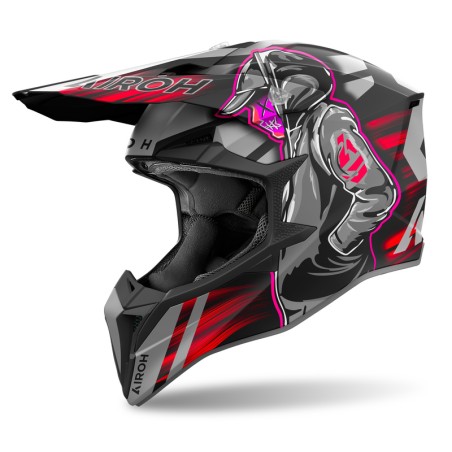 KASK MOTOCYKLOWY AIROH WRAAAP CYBER RED MATT S