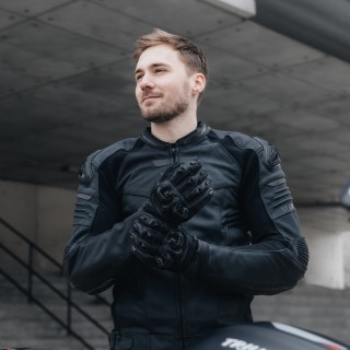 KURTKA MOTOCYKLOWA SKÓRZANA REBELHORN VANDAL BLACK 56