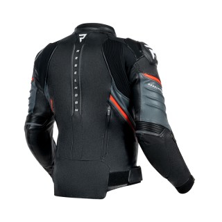 KURTKA MOTOCYKLOWA SKÓRZANA REBELHORN VELOCE BLACK GREY FLUO RED 48