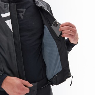 KURTKA MOTOCYKLOWA SKÓRZANA REBELHORN VELOCE BLACK GREY FLUO RED 52