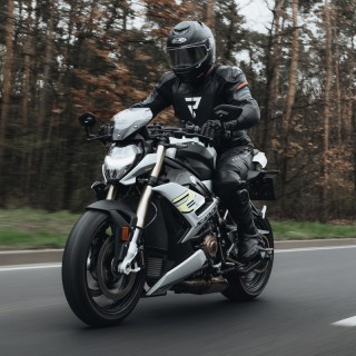 KURTKA MOTOCYKLOWA SKÓRZANA REBELHORN VELOCE BLACK GREY FLUO RED 54