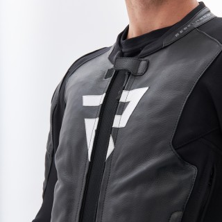 KURTKA MOTOCYKLOWA SKÓRZANA REBELHORN VELOCE BLACK WHITE 48