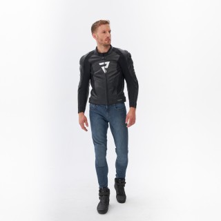 KURTKA MOTOCYKLOWA SKÓRZANA REBELHORN VELOCE BLACK WHITE 52