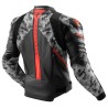 KURTKA MOTOCYKLOWA SKÓRZANA REBELHORN VELOCE CAMO BLACK GREY FLUO RED 50