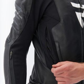 KURTKA MOTOCYKLOWA SKÓRZANA REBELHORN VELOCE BLACK WHITE 62