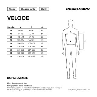 KURTKA MOTOCYKLOWA SKÓRZANA REBELHORN VELOCE BLACK WHITE 58