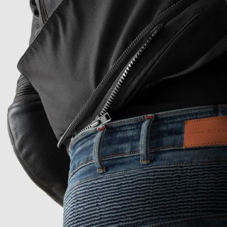 KURTKA MOTOCYKLOWA SKÓRZANA REBELHORN VELOCE BLACK GREY FLUO YELLOW 46