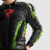 KURTKA MOTOCYKLOWA SKÓRZANA REBELHORN VELOCE CAMO BLACK GREEN FLUO RED 62